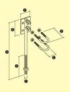 Tension Bracket Arrestor ELKO-BIS 27.1 OC galvanised bow-shaped mounting bracket