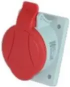 Щитовая косая розетка 5P 32A 400V красная — Elektromet GTS 32/5 (921825)