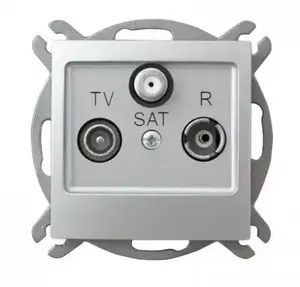 Розетка Ospel GPA-YS/m/18, серебристая, степень защиты IP20, 71×71×38 мм