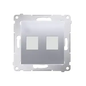 Розетка Kontakt-Simon DKP2.01/43, серебристая, пластмассовый корпус, IP20, 75×75×32 мм