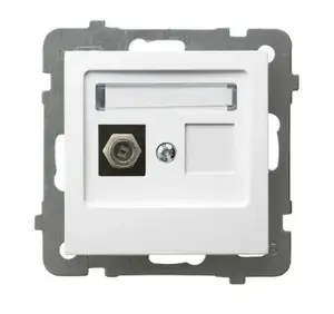 Socket outlet Ospel GPA-1GF/m/00 — single-gang flush-mounted, white, IP20, 71×71×34 mm