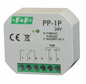 Electromagnetic Relay 1P 16A FF PP-1P 24V — single-pole 16 A, 24 V coil