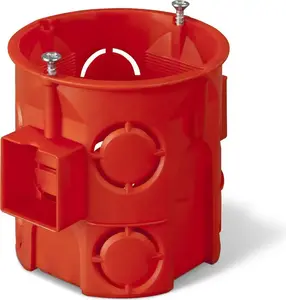 Iegremdējamā kārba ELEKTROPLAST PK-60 PRO 60 mm dziļa ar skrūvēm, sarkana