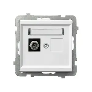 Socket outlet Ospel GPA-1RF/m/00 — white, IP20, 71×71×35 mm