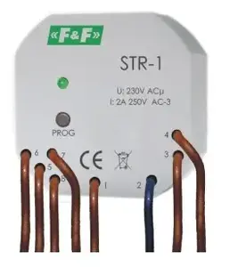 Roller Shutter Controller FF STR-1, two-button, 1.5 A AC-3, 230 V, 0–10 min timer
