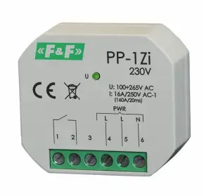 Electromagnetic Relay FF PP-1ZI 230V, 1 Form A (1Z), 16A, Plug-in