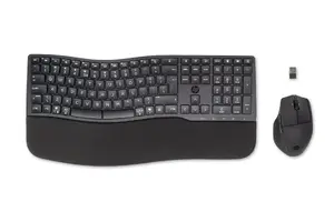 Keyboard and Mouse Combo KINGSTON HP 680 Comfort Dual-Mode — Full-size QWERTY, RF Wireless + Bluetooth, Black, Wrist Rest