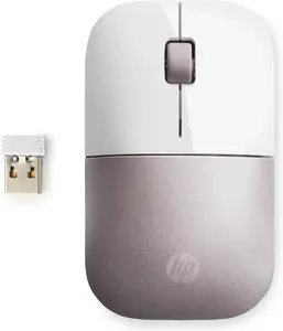 Беспроводная мышь HP Z3700 — амбидекстр., RF, 1200 DPI, колесо прокрутки, бело-розовая
