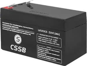 Želeja akumulators CSSB 12V 1.2Ah CSSB LX1212CS — noslēgts uzlādējams gels akumulators rezerves barošanai