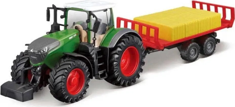 Rotaļu traktors ar piekabes un siena