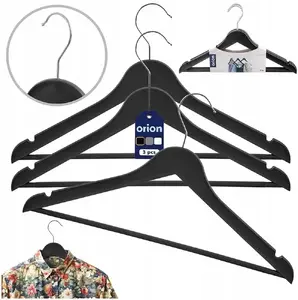 Clothing hangers, black, swivel, 42.5×24 cm, set of 3, No name 830751