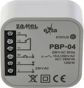 Bistable Universal Flush-Mount Relay ZAMEL PBP-04 230V AC 10A