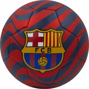 Футбольный мяч (размер 5) No name — дизайн FC Barcelona в стиле swirl, для матчей и тренировок