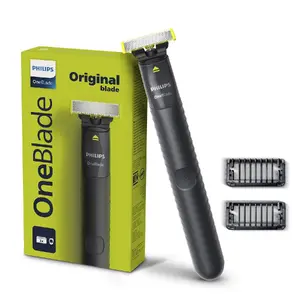 Philips OneBlade QP1424/10 vīriešu skuveklis un trimmeris ar folijas sistēmu, uzlādējamu akumulatoru, mazgājamu korpusu un oglekļa krāsu