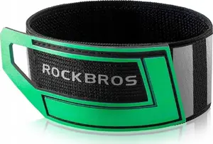 Светоотражающая лента для велосипеда на ногу/руку/рюкзак, RockBros, модель 1024576, зелёная