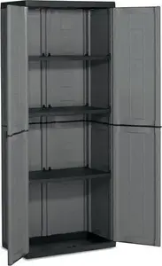 Outdoor storage cabinet Keter Jolly with shelves, weather-resistant garden cabinet