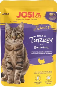 Mitra kaķu barība maisiņā JosiCat Rich — tītaru mērcē, 85 g