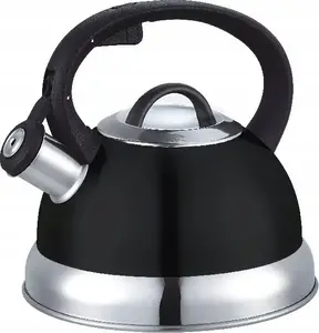 Stovetop Kettle KRISBERG KS-2587 2.5 L — Stainless Steel, Gas and Induction Compatible, Black