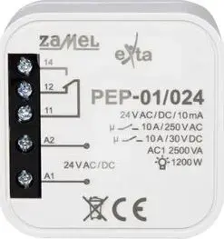 Electromagnetic Flush-Mount Relay ZAMEL PEP-01/024 24VAC/DC 10A (EXT10000257)