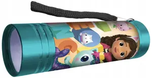 Flashlight Kids Euroswan GD00025 — aluminum LED, 9 cm, 4 patterns (Cat House / Gabi / Gabby's Dollhouse), single unit