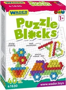 Wader Puzzle Blocks set — Wader Klocki Puzzle 40 elements, model 234632, construction toy for children