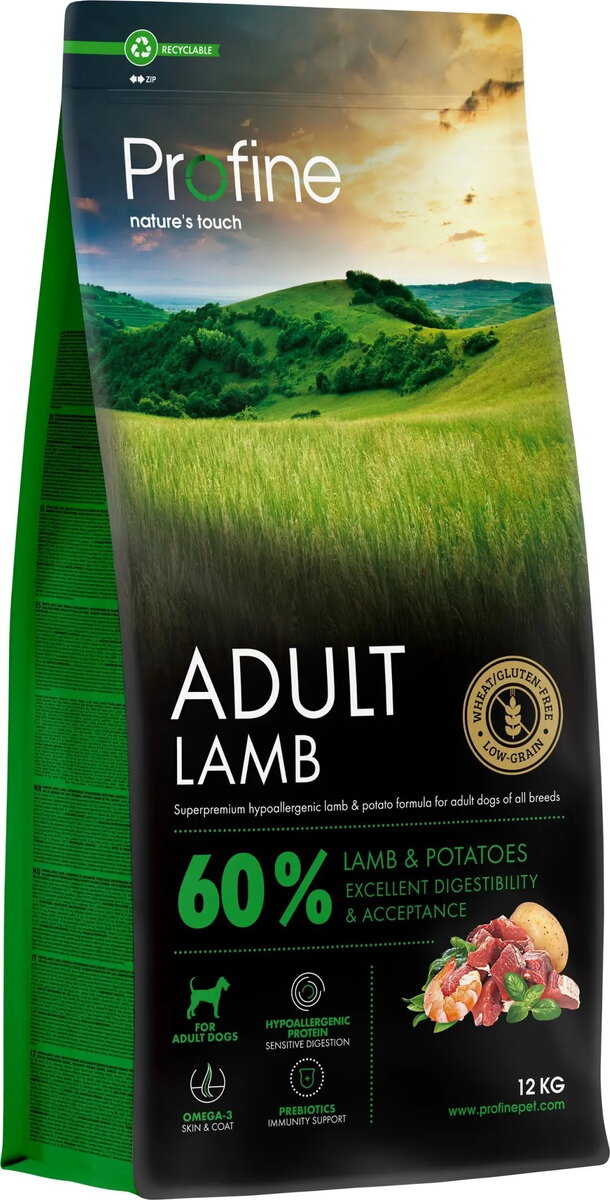 Suņu barība PROFINE Adult jērs 12