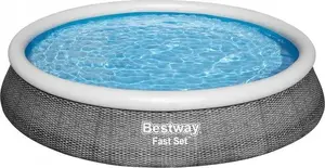 Inflatable Above-Ground Pool Bestway model 57376, 396×84 cm, 9-in-1, rattan pattern