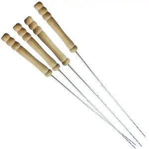Skewers for kebabs BBQ brand steel 38.5 cm set of 4