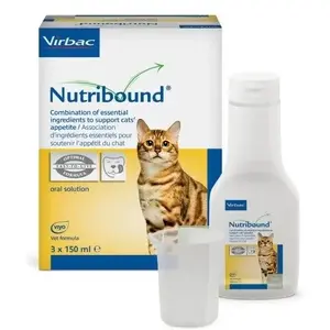 Mutes uztura šķīdums kaķiem VIRBAC NUTRIBOUND 3 x 150 ml