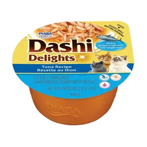 Влажный корм для кошек INABA Dashi Delights Тунец лоток 70 г — дополнительно для взрослых, влажность 90%