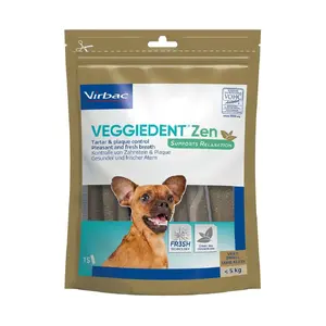 Сухие зубные жевательные палочки для собак VIRBAC VEGGIEDENT ZEN XS x15, для мелких собак, 15 шт.
