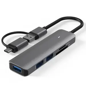 Adapter USB 3.0 hub extra digital with 3× USB 3.0 ports, SD and TF card readers