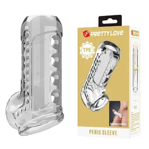 Penis Sheath pretty love D-245214 — transparent textured sleeve for added sensation