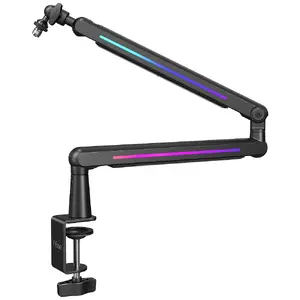 Kondensatora USB mikrofons Fifine BM88 PRO RGB Black — studijas ierakstīšanai vokālam un instrumentiem, RGB apgaismojums
