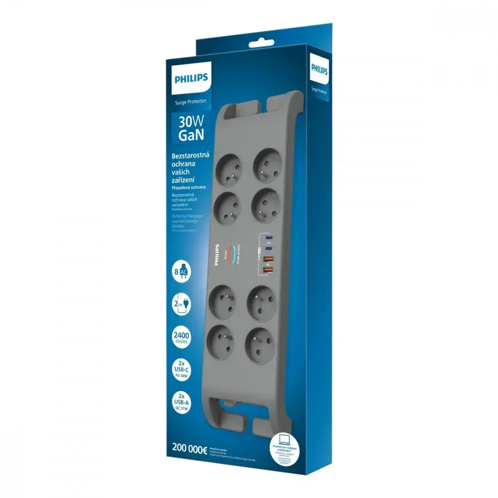 Philips сетевой фильтр 8 розеток 4×USB Photo 2