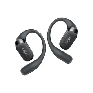 Austiņas Aftershokz OpenFit 2+ bezvadu Bluetooth ar ear-hook stiprinājumu zvaniem un mūzikai, 10 m darbības rādiuss, 4.8 g, melnas