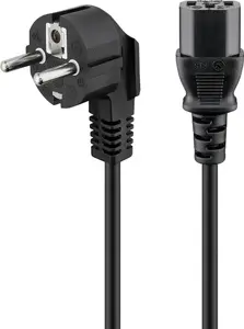 Power cable GOOBAY angled IEC C13 to Schuko (Type F), 1.8 m, H05VV-F3G, 250 V