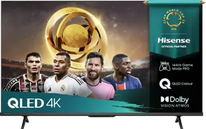 Телевизор Hisense 43E77Q PRO 43" (109,2 см) QLED 4K Ultra HD Smart TV, 3840×2160, Wi‑Fi, DVB‑T/S/C, чёрный