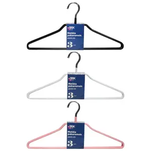Metal clothes hanger BESK 43×21 cm, set of 3 — metal garment hanger for shirts, blouses, light jackets