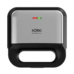 Sandwich maker Solac S96804300 — 2-sandwich, 750 W, Black/Stainless steel, 230×230×90 mm
