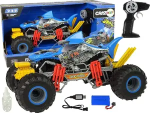 RC Off‑Road Car LEANToys Rekin 1:10 2.4GHz Blue — 15 km/h, Water Spray Feature