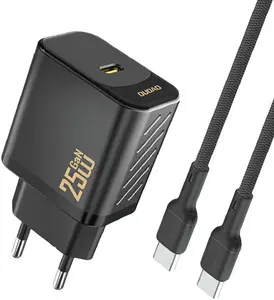 Сетевое зарядное устройство Dudao USB-C GaN PD 25 Вт с кабелем USB-C — черное