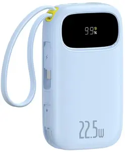 Павербанк Baseus EnerFill FC31 20000 mAh 22.5W с дисплеем и встроенными кабелями — синий