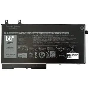 Аккумулятор BTI для Dell Latitude 5420 Rugged 11.4 В 51 Вт·ч (3‑элемента) чёрный