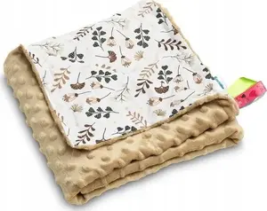 Sensillo baby blanket KOC MINKY CAPPUCCINO GAŁĄZKI 75 x 100 cm, soft minky fabric