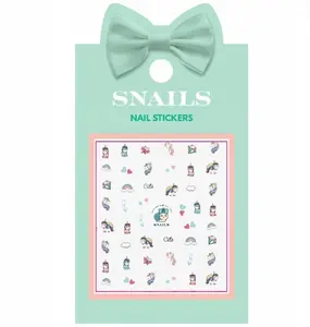 Nail stickers for children Snails Unicorn Queen, decorative nail decals 1 g
