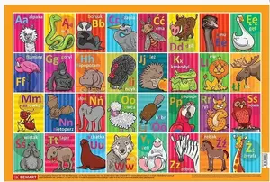 Mouse Pad Demart Podkładka Alfabet — printed alphabet design, fabric surface, non-slip rubber base