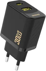Сетевое зарядное устройство Dudao GaN PD 30W с USB-A и USB-C, чёрное
