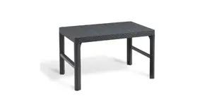 Galds ALLiBERT Lyon grafīta, plakana mākslīgā pinuma efekts, taisnstūra 1160×715 mm, plastmasa, augstums 40 cm