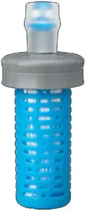 HydraPak Ultraflask ar filtra vāciņu, pelēks korpuss un HP zils vāciņš